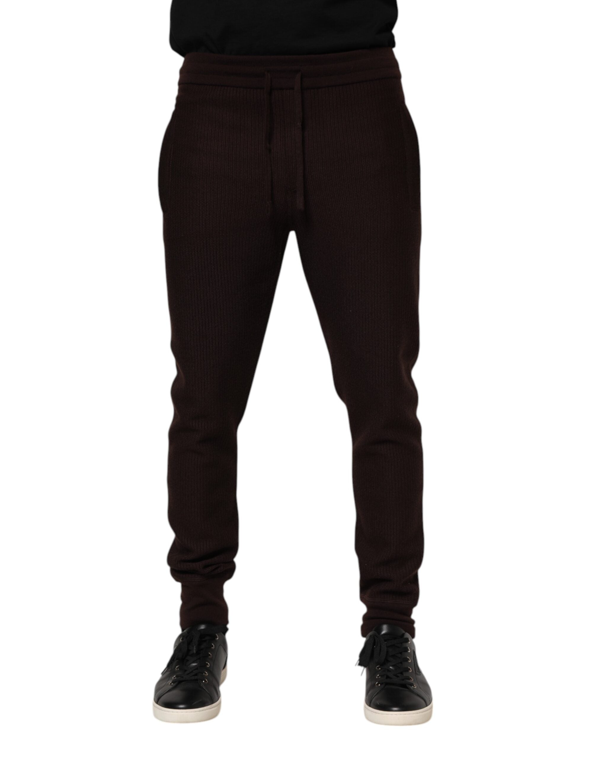 Dolce & Gabbana Brown Cashmere Men Jogger Sweatpants Pants